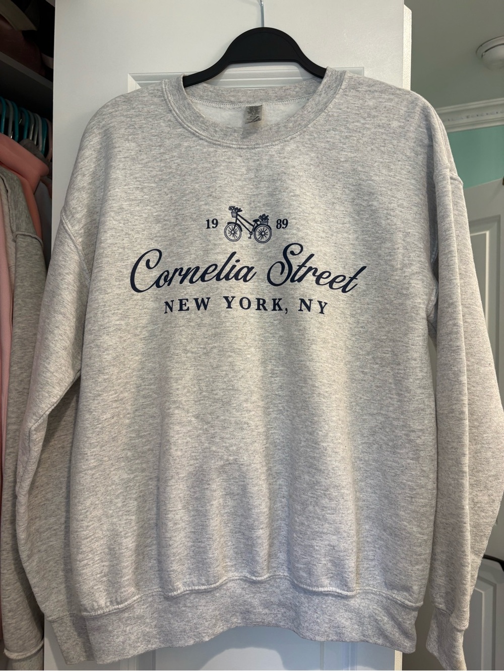Taylor Swift inspired Cornelia Street New York Gray Crewneck Sweatshirt - Picture 6 of 6